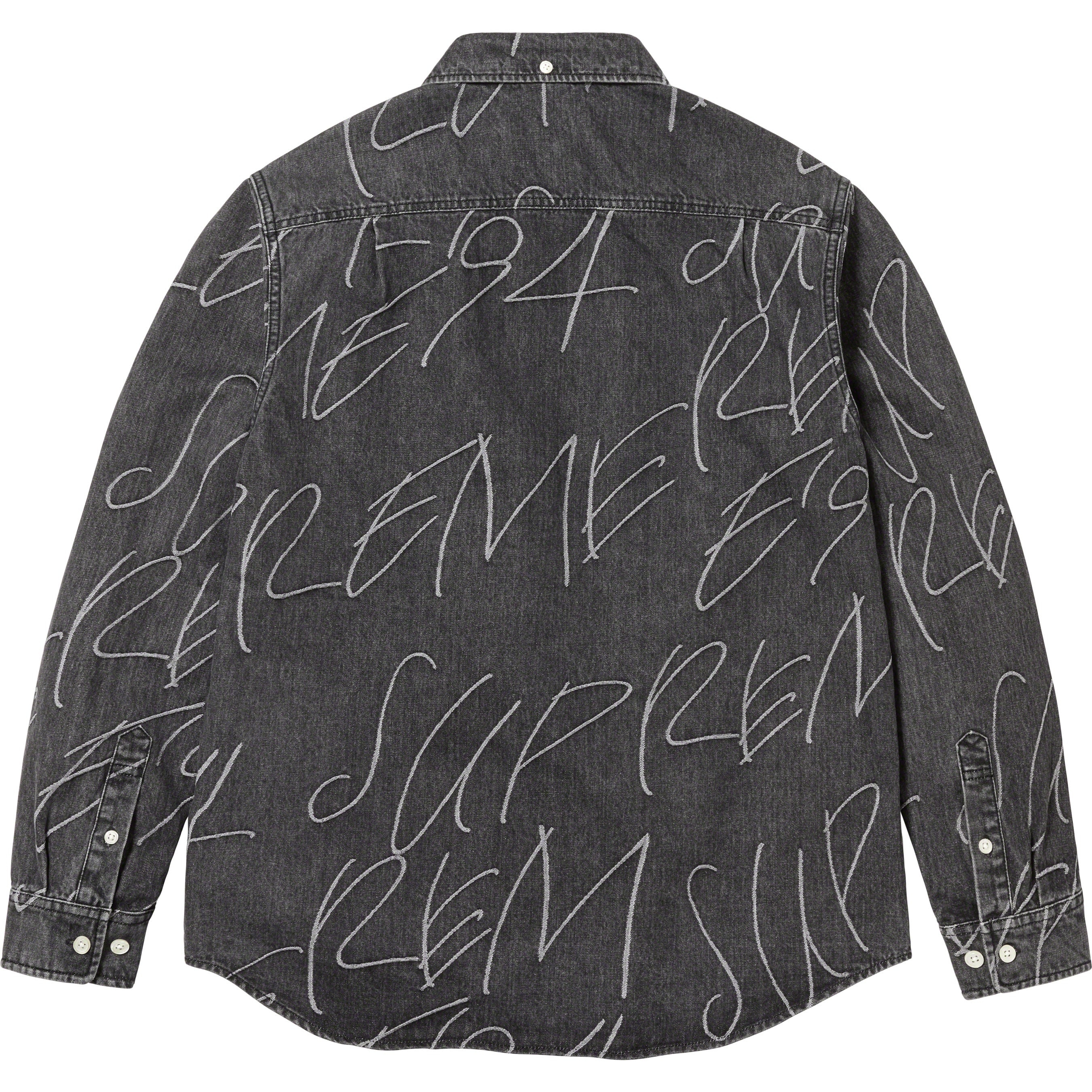 Handwriting Jacquard Denim Shirt view 4